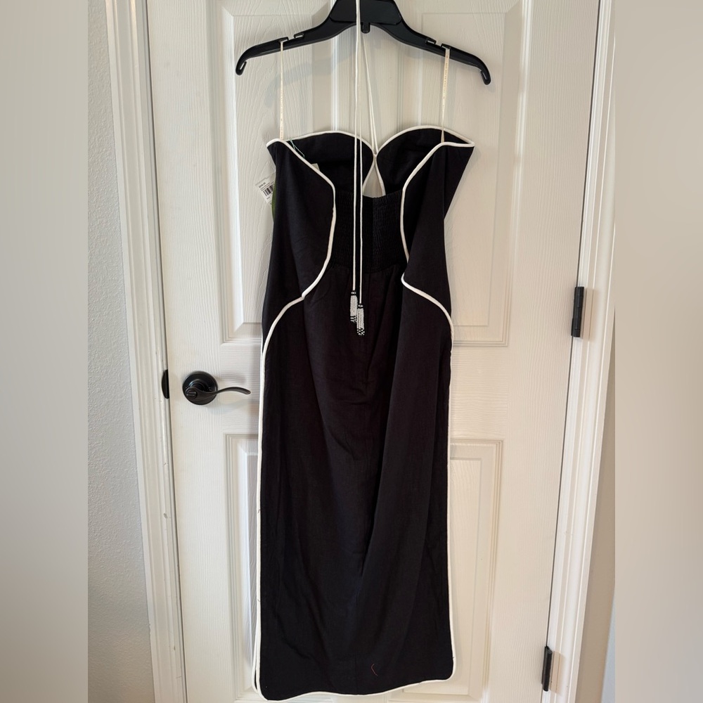 FARM Rio Black Cutout Dress with White Trim - Picture 5 of 5
